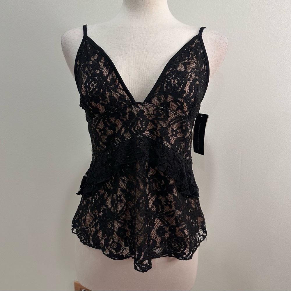 French Connection Black Lace Top